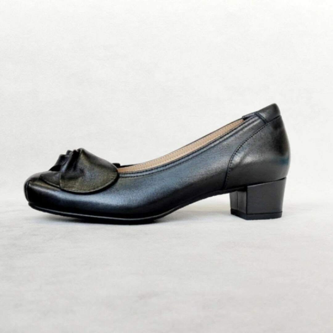 【ふるさと納税】【神戸靴】　フラワーリボンがお洒落な職人手作りパンプス | 神戸靴 靴 パンプス 痛くない フォーマル 普段履き 神戸職人仕立て サムネイル3