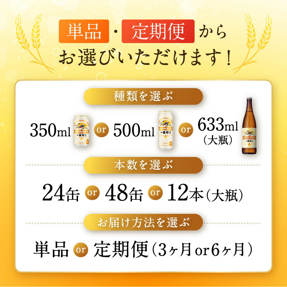 【ふるさと納税】＜選べる！内容量・本数・お届け回数＞キリン一番搾り生ビール 神戸工場産 一番搾り生ビール キリンビール 神戸市 お酒 ビール | 麒麟 KIRIN 缶ビール 酒 お酒 さけ 詰合せ 24本 一番絞り アルコール お取り寄せ 人気 おすすめ アウトドア BBQ - 画像2