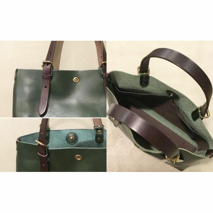 【ふるさと納税】【alto.】一枚革トートバッグ（S） AMSB-1002（グリーン） サムネイル3