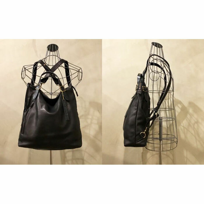 【ふるさと納税】【-Less】ホースレザー　トートリュック（L）LMSB-0030（ブラック） サムネイル3