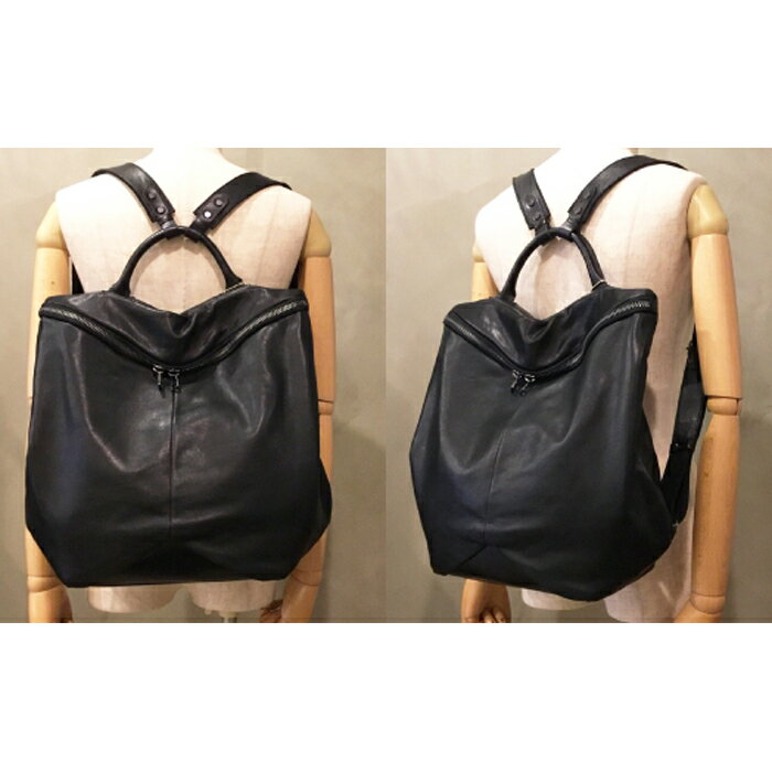 【ふるさと納税】【-Less】トライアングルフォルムリュック（L）　LMSB-0202（ブラック） サムネイル3