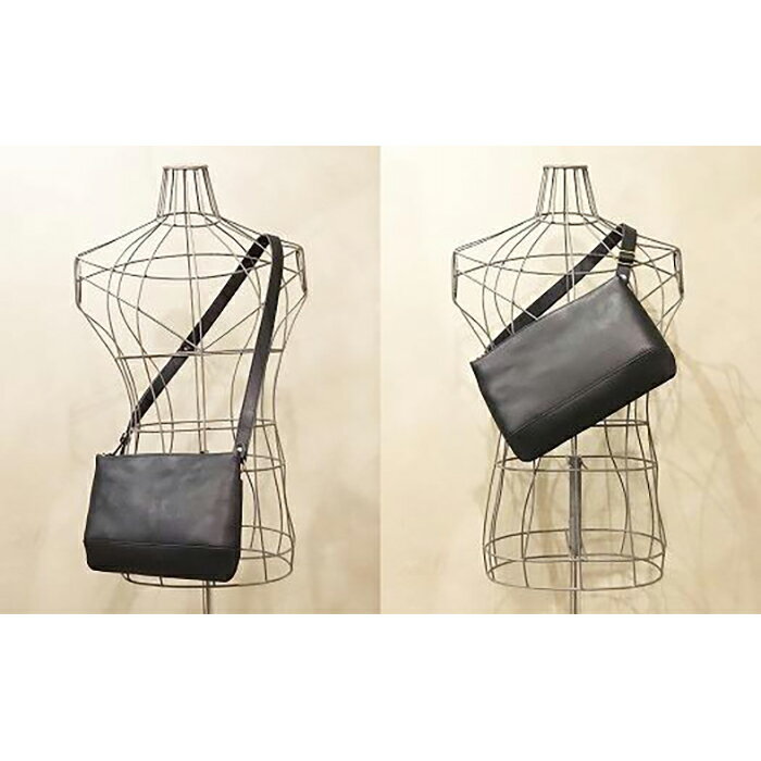 【ふるさと納税】【alto.】スマートショルダーバッグ／サコッシュ （L）AKEB-3103（ブラック） サムネイル2