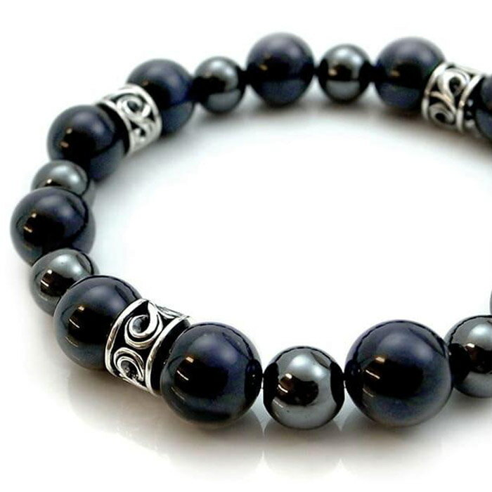 パワーストーン×シルバーブレス Lサイズ 天然石 DJ-014