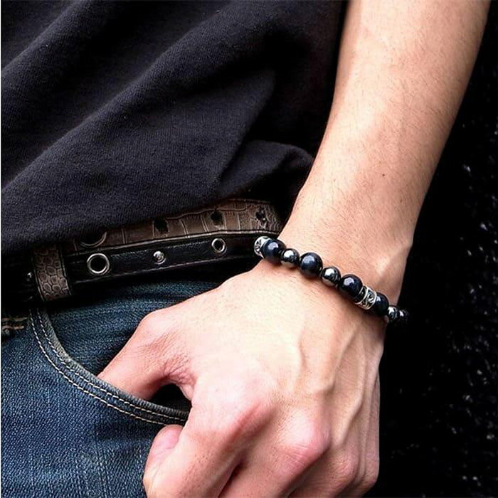 【ふるさと納税】パワーストーン×シルバーブレス Lサイズ 天然石 DJ-014　　 サムネイル3