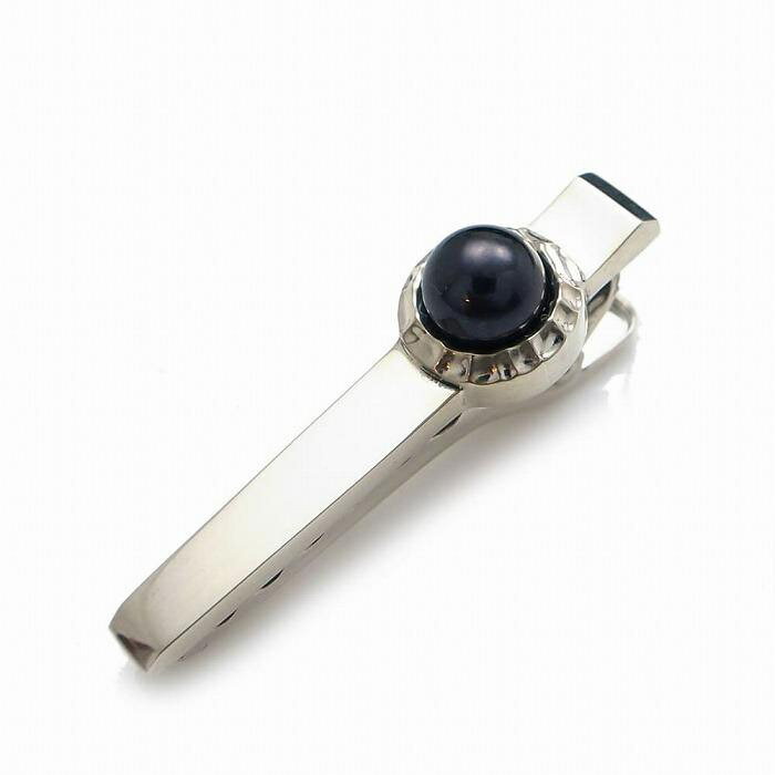 【ふるさと納税】天然ブラックパール 銀製 タイピン DK-046　　 サムネイル3