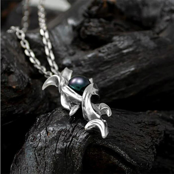 【ふるさと納税】天然ブラックパール 銀製 ペンダント DT-446　　 サムネイル3