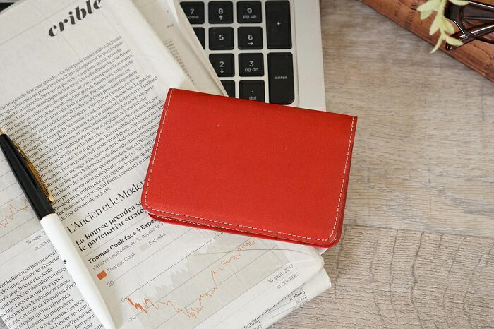 FOOTANブランド　本革名刺入れ【ワインレッド】