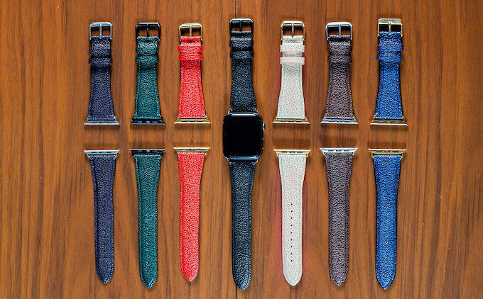 【ふるさと納税】腕時計 バンド 姫路黒桟革 Apple Watch 高級レザーバンド 45mm 替えベルト 革 レザーバンド アップルウォッチ スマートウォッチ 交換 交換ベルト 替えバンド サムネイル3