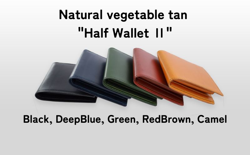 【ふるさと納税】財布 TAANNERR Half Wallet 2 ブラック ディープブルー グリーン レッドブラウン キャメル 姫路 レザー ユニセックス ケアクリーム付き 二つ折り 二つ折り財布 ハーフウォレット 革小物 本革 日本製 職人手づくり ブランド財布 兵庫 兵庫県 姫路市 サムネイル2