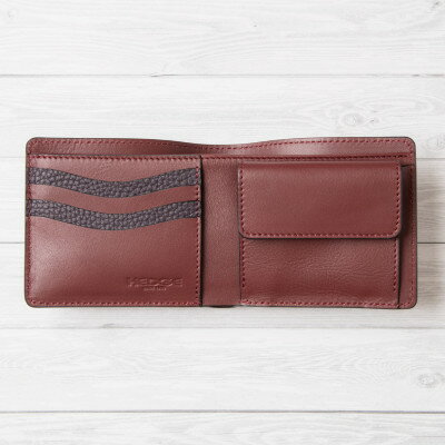 【ふるさと納税】[国産型押し牛革]二つ折り財布(パープル)【1279402】 サムネイル2