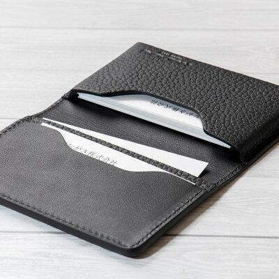 【ふるさと納税】黒一色仕立ての名刺入れ たつの市産シュリンク型押しレザー HEDGE【1282698】 サムネイル3