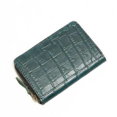 【ふるさと納税】染料染めのクロコ型押し牛革 カードポケット付きコインケース(ピーコックブルー)革製品のHEDGE【1282954】 サムネイル2