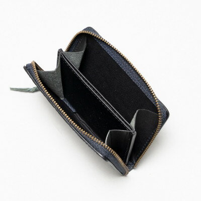 【ふるさと納税】染料染めのクロコ型押し牛革 カードポケット付きコインケース(ピーコックブルー)革製品のHEDGE【1282954】 サムネイル3