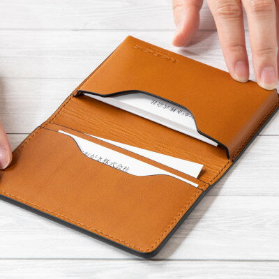 【ふるさと納税】国産本革の名刺入れ(ブラウン)たつの市産染料仕上げの牛革で風合い抜群　HEDGE【1329285】 サムネイル3