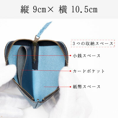 【ふるさと納税】[たつの市産牛革]爽やかなスカイブルーのコインケース　紙幣・硬貨・カードが収納できる　HEDGE【1363966】 サムネイル2