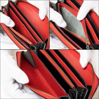 【ふるさと納税】[たつの市産クロコ型押し牛革]長財布(ブラック) ラウンドファスナータイプ HEDGE【1370494】 サムネイル3