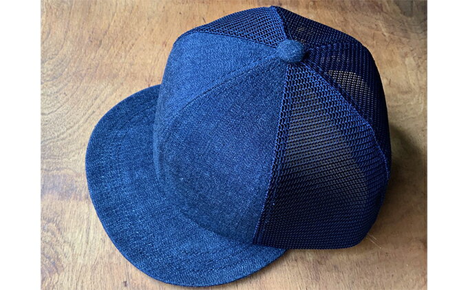 【ふるさと納税】ちょっと大きめデニムメッシュキャップ（ネイビーステッチ） ファッション小物 帽子 サムネイル2