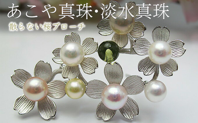 【ふるさと納税】fromseaの散らない桜ブローチNo.2 あこや真珠・淡水真珠 ファッション小物 小物 雑貨 アクセサリー 桜モチーフ お花 お花のブローチ おしゃれ かわいい サムネイル2