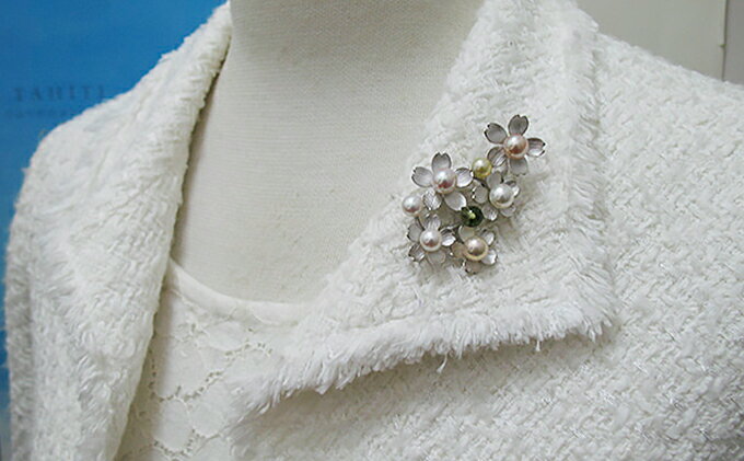 【ふるさと納税】fromseaの散らない桜ブローチNo.2 あこや真珠・淡水真珠 ファッション小物 小物 雑貨 アクセサリー 桜モチーフ お花 お花のブローチ おしゃれ かわいい サムネイル3