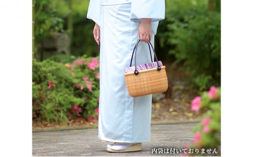 【ふるさと納税】ナンタケットバスケット　10インチトートバスケット　 かごバッグ トートバッグ かばん アメリカの伝統工芸品 着物 飴色 黒 サムネイル2