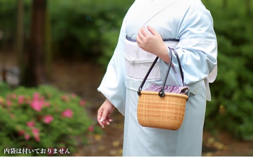 【ふるさと納税】ナンタケットバスケット　10インチトートバスケット　 かごバッグ トートバッグ かばん アメリカの伝統工芸品 着物 飴色 黒 サムネイル3