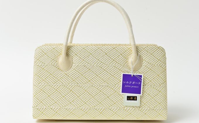 【ふるさと納税】和装バッグ　シャンパンゴールド　組織　あおりバッグ　利休バッグ　着物に 伝統技術 ファッション カバン バッグ 紋付 篠原縫製　お届け：ご入金確認後、約1週間ほどで発送いたします。 サムネイル3