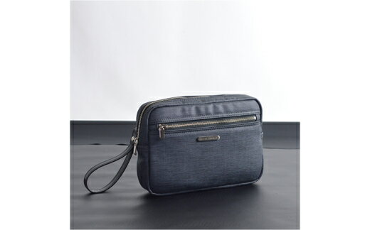 【ふるさと納税】豊岡産鞄 合皮角型ポーチ（小）（25946-06）濃いグレー / かばん カバン 鞄 バッグ サムネイル2