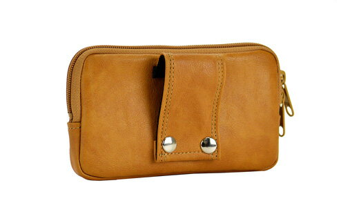 【ふるさと納税】豊岡産鞄 スマホ対応ベルトポーチ（25865-10）キャメル / かばん カバン 鞄 バッグ サムネイル2