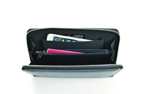 【ふるさと納税】豊岡産鞄 牛革切り目ラウンドポーチ 大（25933-01）黒 / かばん カバン 鞄 バッグ サムネイル2