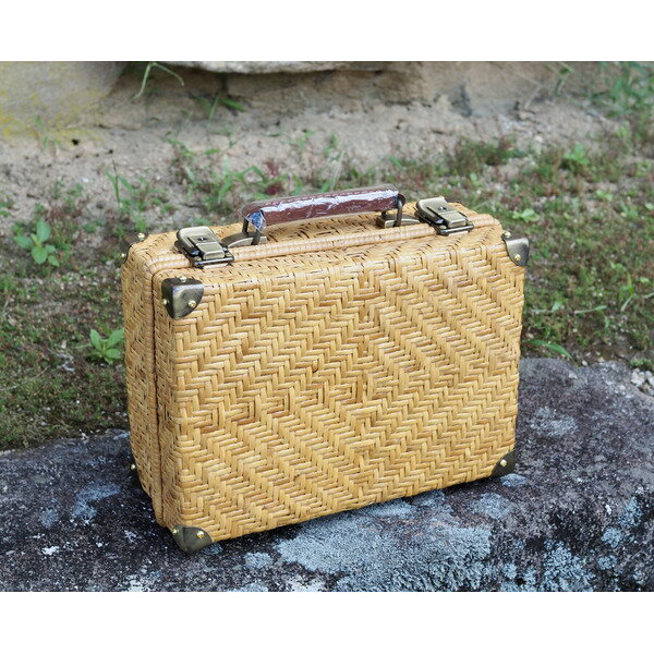 【ふるさと納税】【豊岡杞柳細工】　あじろ編みトランクケース（小） / トランクケース あじろ編み 軽量 丈夫 防虫効果 調湿性 伝統工芸品 豊岡杞柳細工 天然素材 高級 おしゃれ かごバッグ 旅行 レトロ 和テイスト 手作り ハンドメイド 日本製 サムネイル2