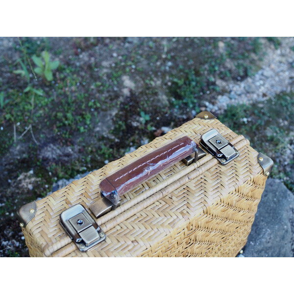 【ふるさと納税】【豊岡杞柳細工】　あじろ編みトランクケース（小） / トランクケース あじろ編み 軽量 丈夫 防虫効果 調湿性 伝統工芸品 豊岡杞柳細工 天然素材 高級 おしゃれ かごバッグ 旅行 レトロ 和テイスト 手作り ハンドメイド 日本製 サムネイル3