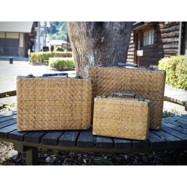 【ふるさと納税】【豊岡杞柳細工】　あじろ編みトランクケース（大） / トランクケース あじろ編み 軽量 丈夫 防虫効果 調湿性 伝統工芸品 豊岡杞柳細工 天然素材 高級 おしゃれ かごバッグ 旅行 レトロ 和テイスト 手作り ハンドメイド 日本製 サムネイル3