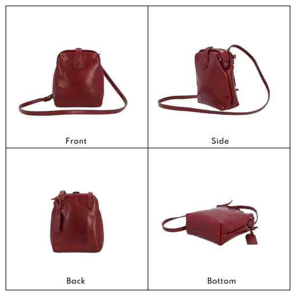 【ふるさと納税】豊岡鞄 Atelier nuu Lezza botanica ポシェット NU66-102 ワイン / アトリエヌウ レッザボタニカ 本革 ダレスポシェット ミニ ダレス レザー ポシェット レディース ショルダー 斜めがけ バッグ サムネイル3