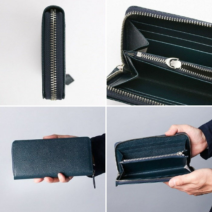 【ふるさと納税】豊岡財布 craftsmanship バレキRFウォレット【選べる3カラー ネイビー・ブラック・チョコ】（CW001） / 木和田正昭商店 財布 メンズ 本革 長財布 ラウンドファスナー サムネイル3