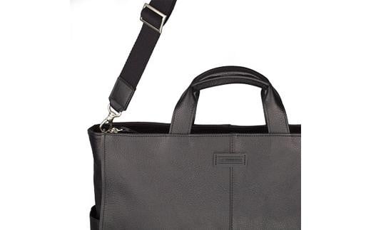 【ふるさと納税】豊岡産　牛革・2WAYバッグCROSSROAD　505065 ブラック　かばん バッグ ショルダーベルト付 A4対応 サムネイル3