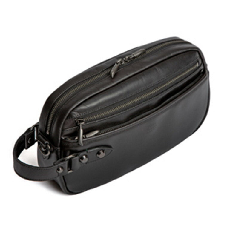 【ふるさと納税】Tajima Cowhide 2Wayポーチ / ポーチ 大きめサイズ 2WAY 肩掛け 手持ち ブラック グリーン 牛革 軽量 経年変化 但馬牛 タジマカウハイド かばん カバン バッグ 鞄 サムネイル3