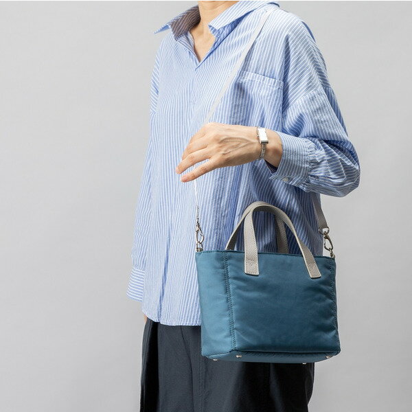 【ふるさと納税】豊岡鞄 ALBAPIE For the Blue 3020 ミニトート オーシャンブルー / トートバッグ ショルダーベルト付属 2way メンズ レディース バッグ カバン サムネイル2