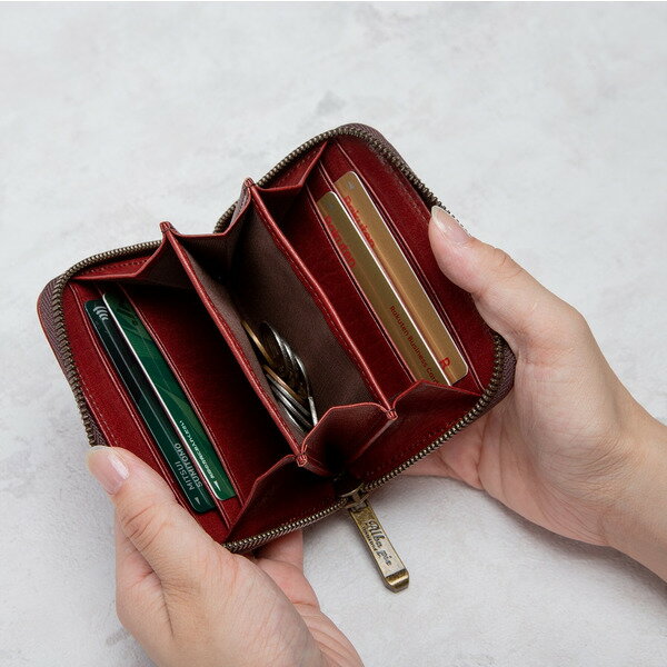 【ふるさと納税】豊岡財布 AW0402 レッザボタニカ ミニマルチウォレット（ワインレッド）/ ALBAPIE 財布 サイフ メンズ レディース 本革 サムネイル3