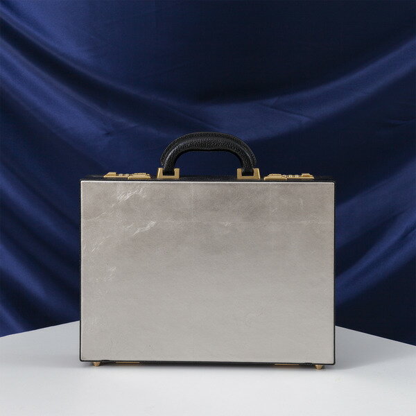 豊岡鞄 マスミ鞄嚢 プラチナ箔革 A4 スリムアタッシュ / アタッシュケース メンズ