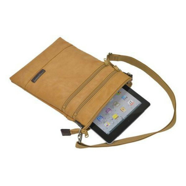 【ふるさと納税】タブレット対応薄マチ縦ショルダー（16421-10）キャメル / 豊岡産 豊岡製かばん バッグ サムネイル3