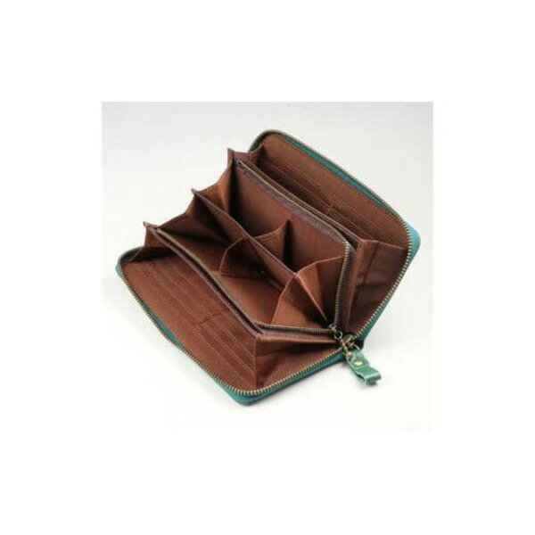 【ふるさと納税】豊岡工房 牛革コインが分けられる長財布（3774-33）グリーン / 財布 ウォレット サムネイル3