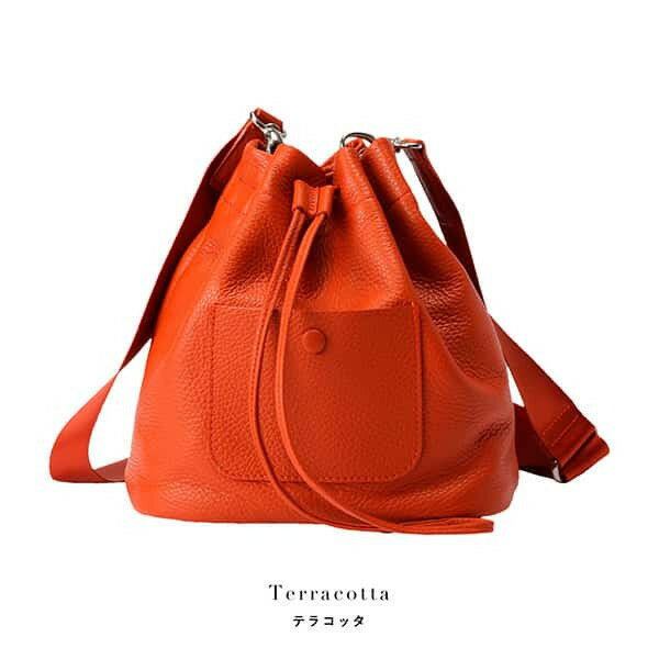 【ふるさと納税】豊岡鞄 ドローストリングショルダー CITG-021 テラコッタ / itten-itten イッテンイッテン ブランド 本革 レディース ショルダーバッグ 斜め掛け 肩掛け バッグ サムネイル2