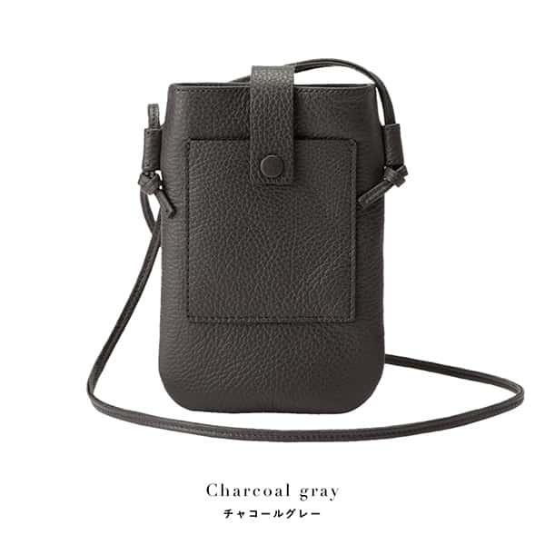 【ふるさと納税】豊岡鞄 ミニポシェット CITG-022 チャコールグレー / itten-itten イッテンイッテン ブランド 本革 レディース ミニショルダーバッグ 斜め掛け 肩掛け バッグ スマホポシェット サムネイル2