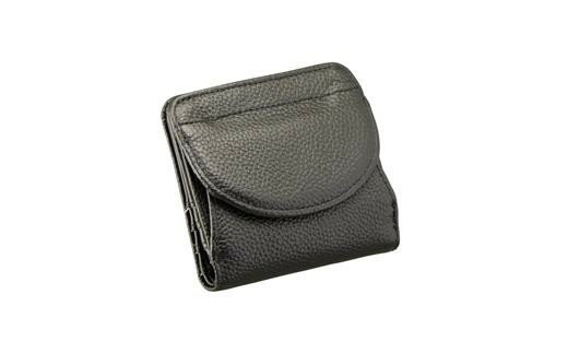 【ふるさと納税】豊岡工房 牛革コンパクト財布（3903）ブラック / 財布 ウォレット サムネイル2