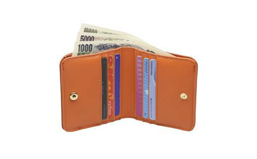 【ふるさと納税】豊岡工房 牛革コンパクト財布（3903）キャメル / 財布 ウォレット サムネイル3