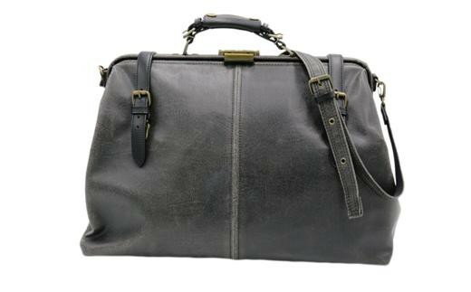 レトロ ダレスボストンバッグ（No.1485-01）ブラック かばん バッグ ボストン ダレス式 アンティーク レトロデザイン 片手開閉可