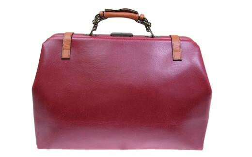 【ふるさと納税】レトロ ダレスボストンバッグ（No.1485-10）レッド かばん バッグ ボストン ダレス式 アンティーク レトロデザイン 片手開閉可 サムネイル3