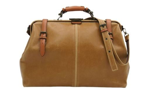 レトロ ダレスボストンバッグ（No.1485-24）キャメル かばん バッグ ボストン ダレス式 アンティーク レトロデザイン 片手開閉可
