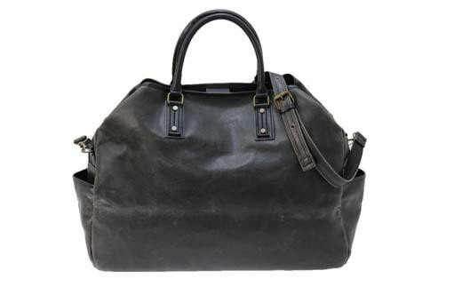 【ふるさと納税】レトロ ボストンバッグ（No.1595-01） ブラック かばん バッグ ボストン レトロ 白化合皮 アンティーク加工 サムネイル2