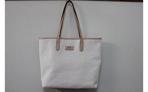 リフレッシングトートバック （生成） / かばん バッグ トート 先染め コットン 霜降り生地 天然素材 爽やか コンパクト 太番手 ヌメ皮